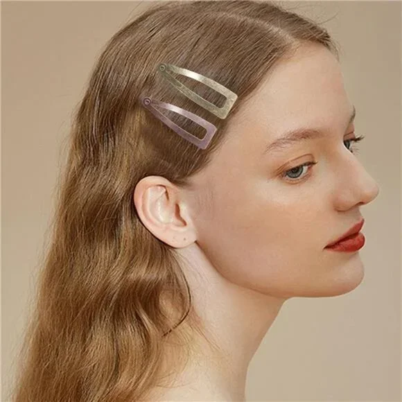 Snap Hair Clips, 5 Colors Hair Clips Metal Hair Barrettes - Picture 2 of 7